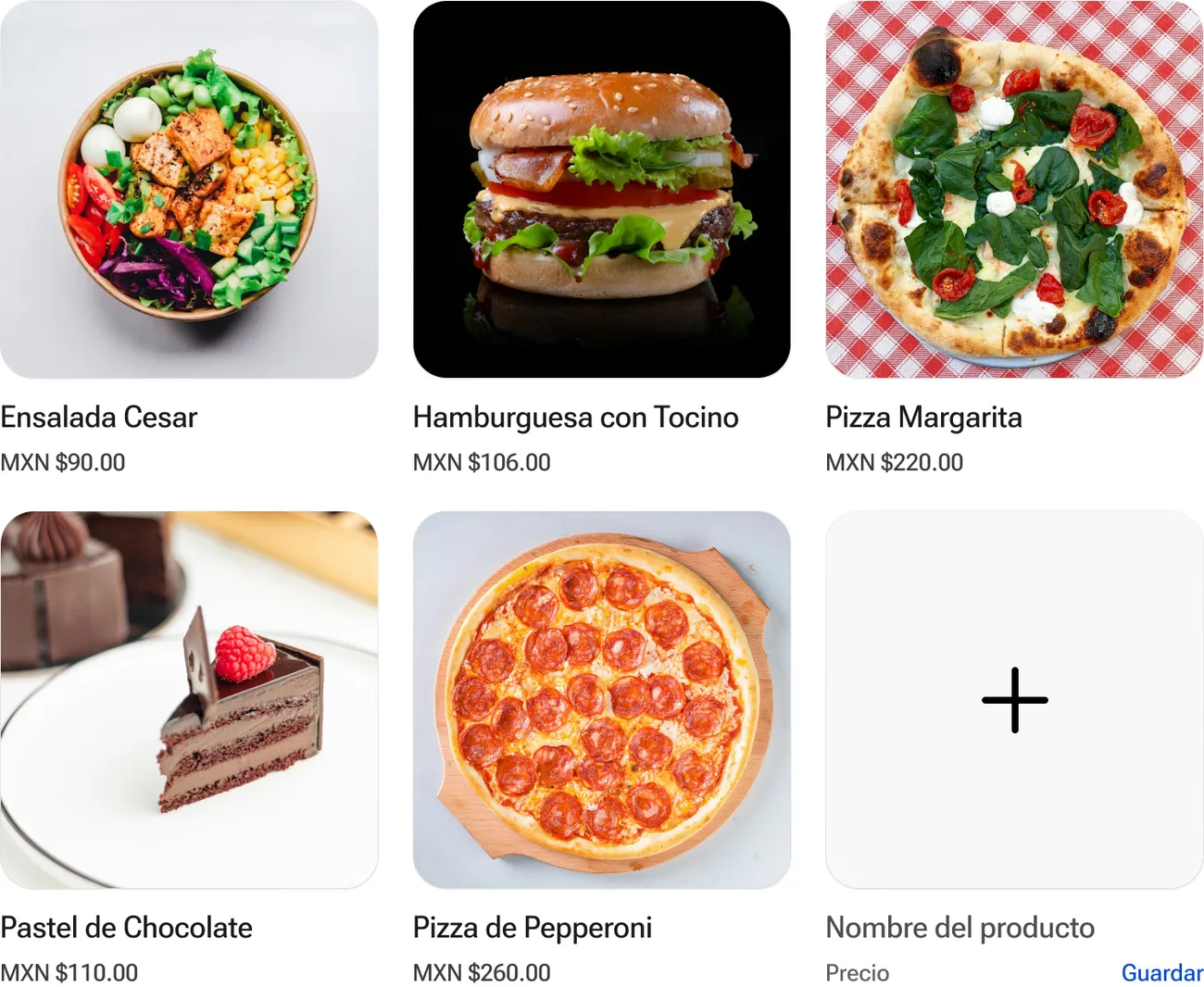 Agrega tus productos Products list